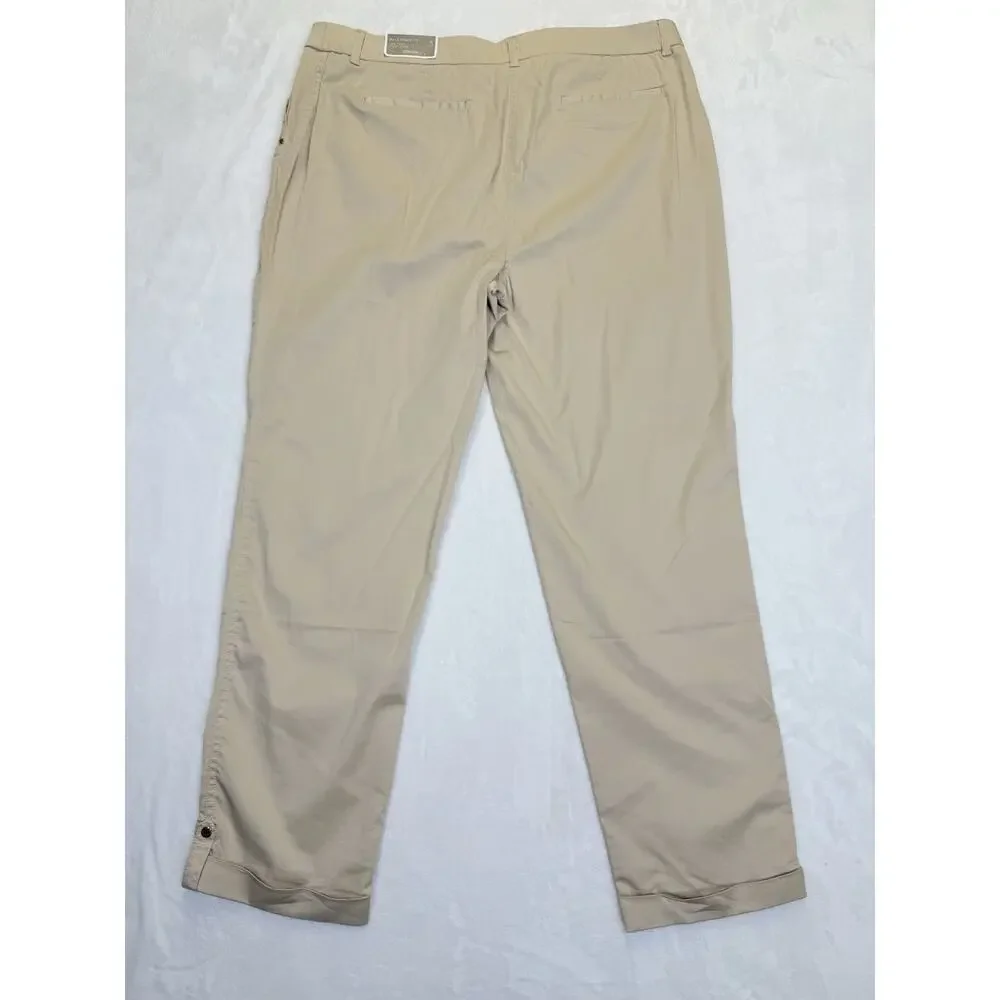 Chico’s Pants Women’s Sz 3 T XL 16 Luxe Twill Utility Basic Crop Khaki Tan NWT - Picture 15 of 15